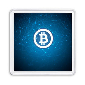 Магнит 55*55 с принтом Bitcoin Blue - Биткоин в городе Новоалтайск, Пластик | Размер: 65*65 мм; Размер печати: 55*55 мм | bitcoin | ethereum | litecoin | биткоин | интернет | крипта | криптовалюта | лайткоин | майнинг | технологии | эфир
