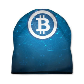Шапка 3D с принтом Bitcoin Blue - Биткоин в городе Новоалтайск, 100% полиэстер | универсальный размер, печать по всей поверхности изделия | Тематика изображения на принте: bitcoin | ethereum | litecoin | биткоин | интернет | крипта | криптовалюта | лайткоин | майнинг | технологии | эфир