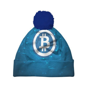 Шапка 3D c помпоном с принтом Bitcoin Blue - Биткоин в городе Новоалтайск, 100% полиэстер | универсальный размер, печать по всей поверхности изделия | bitcoin | ethereum | litecoin | биткоин | интернет | крипта | криптовалюта | лайткоин | майнинг | технологии | эфир