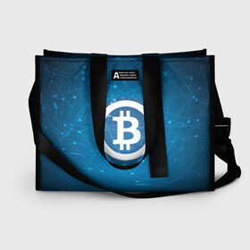 Сумка-шоппер 3D с принтом Bitcoin Blue - Биткоин в городе Новоалтайск, 100% полиэстер | застегивается на металлическую кнопку; внутренний карман застегивается на молнию. Стенки укреплены специальным мягким материалом, чтобы защитить содержимое от несильных ударов
 | bitcoin | ethereum | litecoin | биткоин | интернет | крипта | криптовалюта | лайткоин | майнинг | технологии | эфир