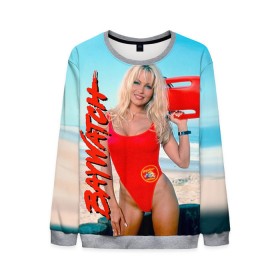 Мужской свитшот 3D с принтом Baywatch Памела в городе Новоалтайск, 100% полиэстер с мягким внутренним слоем | круглый вырез горловины, мягкая резинка на манжетах и поясе, свободная посадка по фигуре | pamella adnerson | андерсон | спасатели малибу