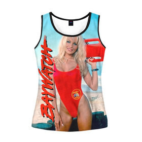 Женская майка 3D с принтом Baywatch Памела в городе Новоалтайск, 100% полиэстер | круглая горловина, прямой силуэт, длина до линии бедра | pamella adnerson | андерсон | спасатели малибу
