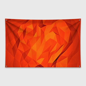 Флаг-баннер с принтом Orange geometry в городе Новоалтайск, 100% полиэстер | размер 67 х 109 см, плотность ткани — 95 г/м2; по краям флага есть четыре люверса для крепления | abstraction | абстракция | геометрия | грани | линии | полигоны | сочетания | текстура | треугольники