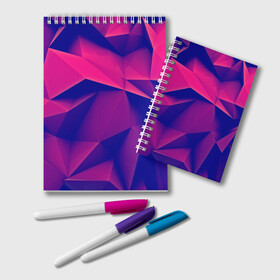 Блокнот с принтом Violet polygon в городе Новоалтайск, 100% бумага | 48 листов, плотность листов — 60 г/м2, плотность картонной обложки — 250 г/м2. Листы скреплены удобной пружинной спиралью. Цвет линий — светло-серый
 | Тематика изображения на принте: 3d | abstraction | абстракция | геометрия | грани | линии | полигоны | розовый | сочетания | текстура | треугольники | фиолетовый