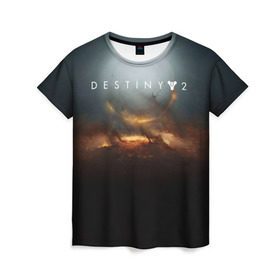 Женская футболка 3D с принтом Destiny 2 в городе Новоалтайск, 100% полиэфир ( синтетическое хлопкоподобное полотно) | прямой крой, круглый вырез горловины, длина до линии бедер | destiny | destiny 2 | space | дестени | космос