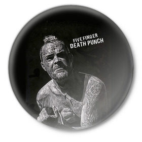 Значок с принтом Five finger death punch 1 в городе Новоалтайск,  металл | круглая форма, металлическая застежка в виде булавки | Тематика изображения на принте: 5fdp | ffdp | five finger death punch