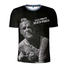 Мужская футболка 3D спортивная с принтом Five finger death punch 1 в городе Новоалтайск, 100% полиэстер с улучшенными характеристиками | приталенный силуэт, круглая горловина, широкие плечи, сужается к линии бедра | Тематика изображения на принте: 5fdp | ffdp | five finger death punch