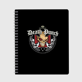 Тетрадь с принтом Five Finger Death Punch 2 в городе Новоалтайск, 100% бумага | 48 листов, плотность листов — 60 г/м2, плотность картонной обложки — 250 г/м2. Листы скреплены сбоку удобной пружинной спиралью. Уголки страниц и обложки скругленные. Цвет линий — светло-серый
 | 5fdp | ffdp | five finger death punch