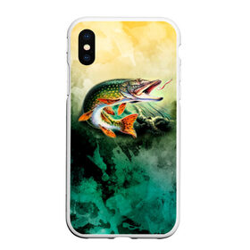 Чехол для iPhone XS Max матовый с принтом Удача в городе Новоалтайск, Силикон | Область печати: задняя сторона чехла, без боковых панелей | Тематика изображения на принте: вода | река | рыба | рыбак | рыбалка | щука