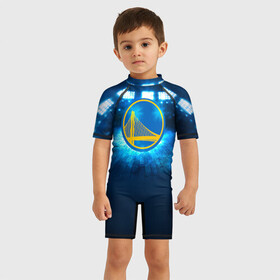 Детский купальный костюм 3D с принтом Golden State Warriors 6 в городе Новоалтайск, Полиэстер 85%, Спандекс 15% | застежка на молнии на спине | draymond green | golden state warriors | klay thompson | nba | stephen curry | голден стэйт уорриорз | дрэймонд грин | клей томпсон | стефен карри