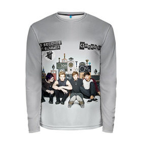 Мужской лонгслив 3D с принтом 5 Seconds of Summer в городе Новоалтайск, 100% полиэстер | длинные рукава, круглый вырез горловины, полуприлегающий силуэт | 5 seconds of summer | 5 sos | 5 секунд лета | 5sos