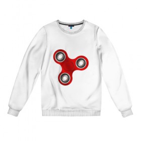 Женский свитшот хлопок с принтом Спиннер в городе Новоалтайск, 100% хлопок | прямой крой, круглый вырез, на манжетах и по низу широкая трикотажная резинка  | 