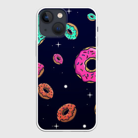 Чехол для iPhone 13 mini с принтом Black Milk Космические Пончики в городе Новоалтайск,  |  | Тематика изображения на принте: black milk | donut | donuts | space | the simpsons | trend | глазурь | дизайн | еда | звезда | звёзды | космос | мода | пончик | симпсоны | симсоны | сладкий | стиль | тренд | узор
