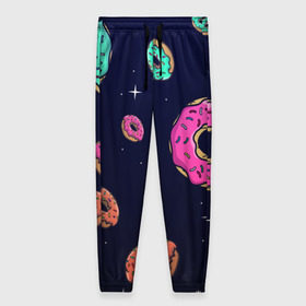 Женские брюки 3D с принтом Black Milk Космические Пончики в городе Новоалтайск, полиэстер 100% | прямой крой, два кармана без застежек по бокам, с мягкой трикотажной резинкой на поясе и по низу штанин. В поясе для дополнительного комфорта — широкие завязки | black milk | donut | donuts | space | the simpsons | trend | глазурь | дизайн | еда | звезда | звёзды | космос | мода | пончик | симпсоны | симсоны | сладкий | стиль | тренд | узор