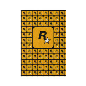 Обложка для паспорта матовая кожа с принтом Rockstar в городе Новоалтайск, натуральная матовая кожа | размер 19,3 х 13,7 см; прозрачные пластиковые крепления | auto | dead | grand | gta | red | redemption | theft | гта | рокстар