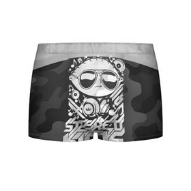 Мужские трусы 3D с принтом Black Milk Stereo Kids в городе Новоалтайск, 50% хлопок, 50% полиэстер | классическая посадка, на поясе мягкая тканевая резинка | black milk | dj | kids | stereo | дети | дизайн | камуфляж | малыш | мода | наушники | ноты | очки | ребёнок | стерео | стиль