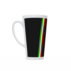 Кружка Латте с принтом Black Milk Italiano в городе Новоалтайск, Белая керамика | Объем 480 мл; Высота 150 мм; Диаметр 90 мм | flag | italian | италия | итальянский | страна | страны | триколор | флаг
