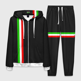 Мужской костюм 3D с принтом Black Milk Italiano в городе Новоалтайск, 100% полиэстер | Манжеты и пояс оформлены тканевой резинкой, двухслойный капюшон со шнурком для регулировки, карманы спереди | flag | italian | италия | итальянский | страна | страны | триколор | флаг
