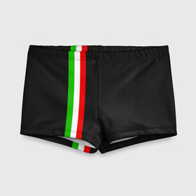 Детские купальные плавки 3D с принтом Black Milk Italiano в городе Новоалтайск, Полиэстер 85%, Спандекс 15% | Слитный крой, подклад по переду изделия, узкие бретели | flag | italian | италия | итальянский | страна | страны | триколор | флаг