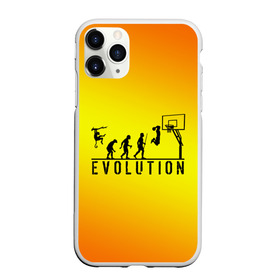 Чехол для iPhone 11 Pro Max матовый с принтом Эволюция баскетбола в городе Новоалтайск, Силикон |  | Тематика изображения на принте: basketball | evolution | желтый | обезьяна человек | оранжевый | эволюция