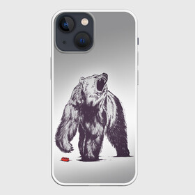 Чехол для iPhone 13 mini с принтом Медведь наступил на лего в городе Новоалтайск,  |  | зверь | косолапый | лего | медведь | мишка | рев