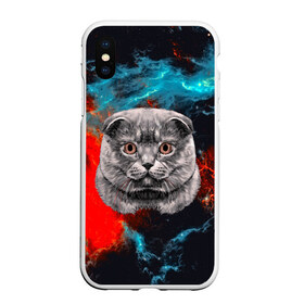 Чехол для iPhone XS Max матовый с принтом Космический кот в городе Новоалтайск, Силикон | Область печати: задняя сторона чехла, без боковых панелей | 3d | cat | арт | взгляд | кот | кот хипстер | котёнок | котятки | котятушки | кошечки | кошка | мордочка