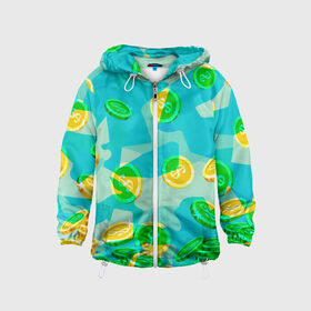 Детская ветровка 3D с принтом Black Milk Rich Camouflage в городе Новоалтайск, 100% полиэстер | подол и капюшон оформлены резинкой с фиксаторами, по бокам два кармана без застежек, один потайной карман на груди | доллар | золото | монеты | разноцветный | яркий
