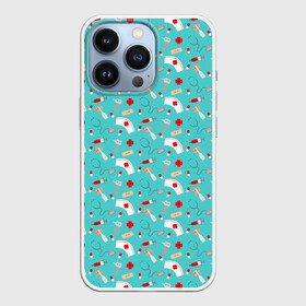 Чехол для iPhone 13 Pro с принтом Happy medic в городе Новоалтайск,  |  | Тематика изображения на принте: cute | doctor | kawaii | medical | аптечка | врач | врачебная | градусник | доктор | каваи | кавайняшки | медик | медицинская форма | милый | стоматолог | терапевт | униформа | хирург