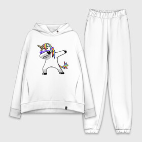 Женский костюм хлопок Oversize с принтом Unicorn dab в городе Новоалтайск,  |  | арт | единорог | животные | музыка