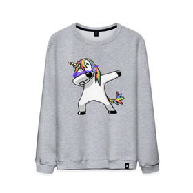 Мужской свитшот хлопок с принтом Unicorn dab в городе Новоалтайск, 100% хлопок |  | арт | единорог | животные | музыка