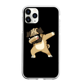Чехол для iPhone 11 Pro матовый с принтом Dog dab в городе Новоалтайск, Силикон |  | арт | животное | мопс | музыка | собака