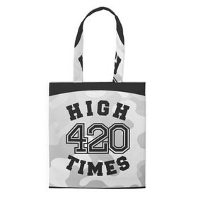 Сумка 3D повседневная с принтом High Times 420 Camo в городе Новоалтайск, 100% полиэстер | Плотность: 200 г/м2; Размер: 34×35 см; Высота лямок: 30 см | camouflage | камо | камуфляж