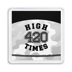 Магнит 55*55 с принтом High Times 420 Camo в городе Новоалтайск, Пластик | Размер: 65*65 мм; Размер печати: 55*55 мм | camouflage | камо | камуфляж