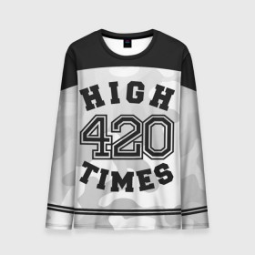 Мужской лонгслив 3D с принтом High Times 420 Camo в городе Новоалтайск, 100% полиэстер | длинные рукава, круглый вырез горловины, полуприлегающий силуэт | camouflage | камо | камуфляж