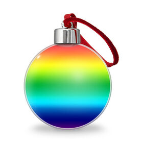 Ёлочный шар с принтом Радуга (Градиент) в городе Новоалтайск, Пластик | Диаметр: 77 мм | Тематика изображения на принте: разноцветный | яркий