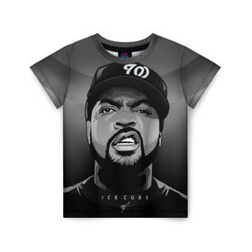 Детская футболка 3D с принтом Ice Cube 2 в городе Новоалтайск, 100% гипоаллергенный полиэфир | прямой крой, круглый вырез горловины, длина до линии бедер, чуть спущенное плечо, ткань немного тянется | Тематика изображения на принте: ice cube | oshea jackson | rap | айс кьюб | гангста рэп | о’ши дже́ксон | рэп