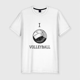 Мужская футболка премиум с принтом My volleyball в городе Новоалтайск, 92% хлопок, 8% лайкра | приталенный силуэт, круглый вырез ворота, длина до линии бедра, короткий рукав | ball | beach | game | gamer | i | love | player | volleybal | волейбол | волейболист | игра | игрок | пляжник | спорт | спортсмен