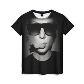 Женская футболка 3D с принтом Vape Girl в городе Новоалтайск, 100% полиэфир ( синтетическое хлопкоподобное полотно) | прямой крой, круглый вырез горловины, длина до линии бедер | bud | buds | girl | smoke | vape | weed | вейп | вейпер | девочка | дым