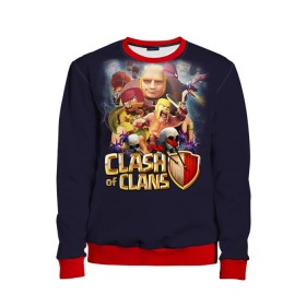 Детский свитшот 3D с принтом Clash of clans 2 в городе Новоалтайск, 100% полиэстер | свободная посадка, прямой крой, мягкая тканевая резинка на рукавах и понизу свитшота | Тематика изображения на принте: clash of clans | игры | клэш оф кланс