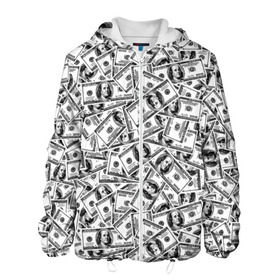 Мужская куртка 3D с принтом Benjamin Franklin $ в городе Новоалтайск, ткань верха — 100% полиэстер, подклад — флис | прямой крой, подол и капюшон оформлены резинкой с фиксаторами, два кармана без застежек по бокам, один большой потайной карман на груди. Карман на груди застегивается на липучку | Тематика изображения на принте: 3d | benjamin franklin | америка | богатство | валюта | денежные купюры | деньги | доллар | зеленые | сша | текстуры