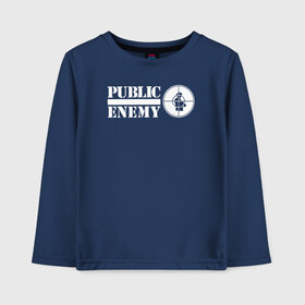Детский лонгслив хлопок с принтом Паблик Энеми в городе Новоалтайск, 100% хлопок | круглый вырез горловины, полуприлегающий силуэт, длина до линии бедер | public enemy