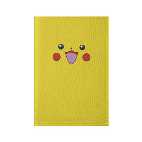 Обложка для паспорта матовая кожа с принтом Pikachu в городе Новоалтайск, натуральная матовая кожа | размер 19,3 х 13,7 см; прозрачные пластиковые крепления | 
