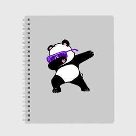 Тетрадь с принтом Panda в городе Новоалтайск, 100% бумага | 48 листов, плотность листов — 60 г/м2, плотность картонной обложки — 250 г/м2. Листы скреплены сбоку удобной пружинной спиралью. Уголки страниц и обложки скругленные. Цвет линий — светло-серый
 | panda dab | животные | панда