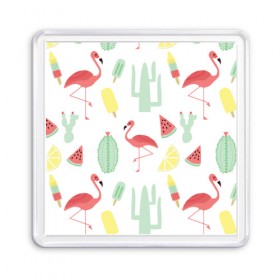 Магнит 55*55 с принтом Flamingo print в городе Новоалтайск, Пластик | Размер: 65*65 мм; Размер печати: 55*55 мм | animals | beautiful | blue | color | cute | nature | sea | water | wild | белое | вода | голубое | животные | красивое | красота | милое | море | морское | природа | птица | птицы | птичка | птички | синее | цвет | чёрное | яркое