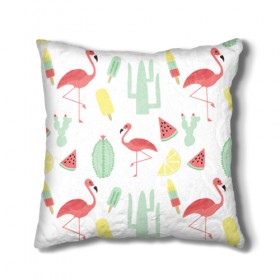 Подушка 3D с принтом Flamingo print в городе Новоалтайск, наволочка – 100% полиэстер, наполнитель – холлофайбер (легкий наполнитель, не вызывает аллергию). | состоит из подушки и наволочки. Наволочка на молнии, легко снимается для стирки | animals | beautiful | blue | color | cute | nature | sea | water | wild | белое | вода | голубое | животные | красивое | красота | милое | море | морское | природа | птица | птицы | птичка | птички | синее | цвет | чёрное | яркое