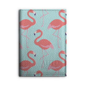 Обложка для автодокументов с принтом Flamingos pattern в городе Новоалтайск, натуральная кожа |  размер 19,9*13 см; внутри 4 больших “конверта” для документов и один маленький отдел — туда идеально встанут права | animals | beautiful | bird | birds | birdy | blue | color | flamingo | nature | wild | белое | голубое | животные | красивое | красота | милое | природа | птица | птицы | птичка | птички | синее | фламинго | цвет | яркое