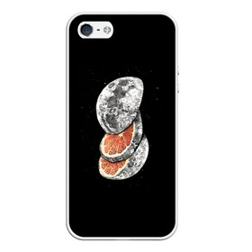 Чехол для iPhone 5/5S матовый с принтом Луна дольками в городе Новоалтайск, Силикон | Область печати: задняя сторона чехла, без боковых панелей | апельсин | грейпфрут | ломтики | цитрус