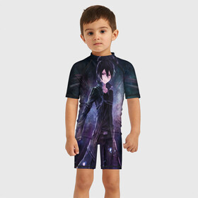 Детский купальный костюм 3D с принтом Kirito стоит  в городе Новоалтайск, Полиэстер 85%, Спандекс 15% | застежка на молнии на спине | anime | sword art online | аниме | мастера меча онлайн