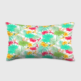Подушка 3D антистресс Tropical pattern: в городе Новоалтайск, наволочка — 100% полиэстер, наполнитель — вспененный полистирол | состоит из подушки и наволочки на молнии | 3d | арт | лето | пальмы | текстура | тропический | узор | цветы