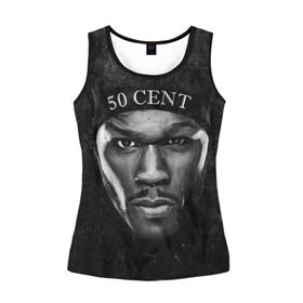 Женская майка 3D с принтом 50 cent в городе Новоалтайск, 100% полиэстер | круглая горловина, прямой силуэт, длина до линии бедра | 50 cent | 50 центов | rap | гангста рэп | кертис джексон | пятьдесят центов | рэп | фифти сент | хип хоп